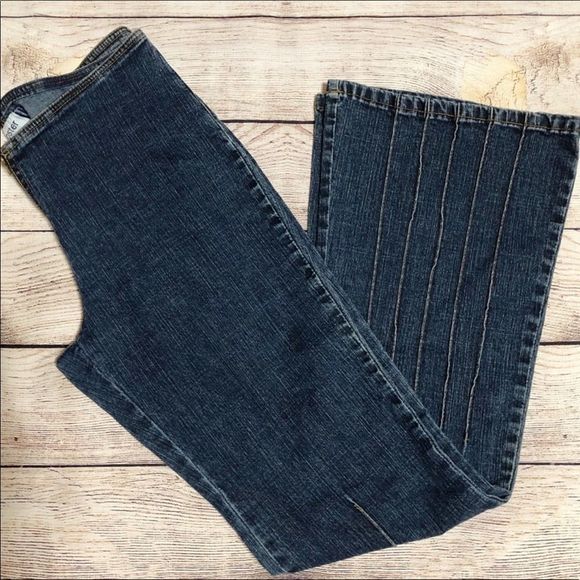 vtg y2k•low rise jeans jordache flared denim with stitch piping - Picture 5 of 10